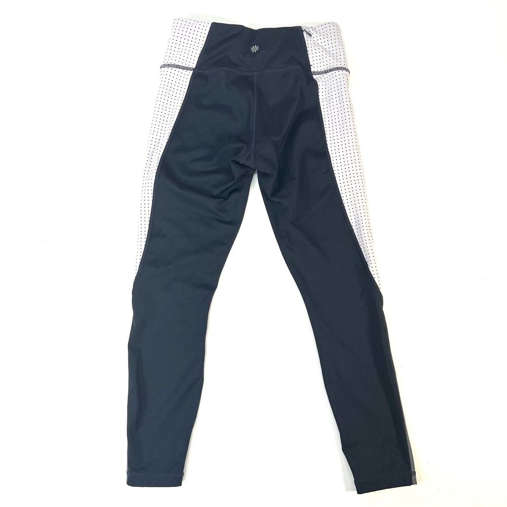 ATHLETA Blue/White ColorBlock Contender Size XS P Tight Running Leggings Pants